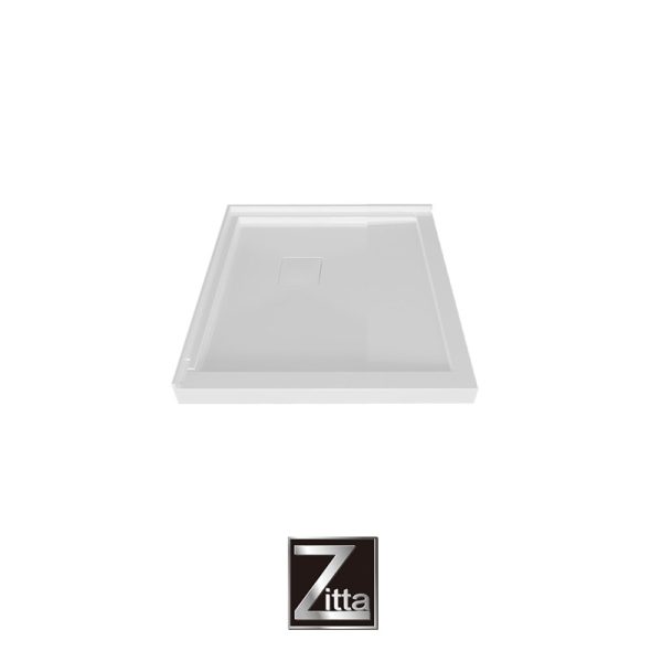 ZITTA - Base de douche en acrylique avec drain en coin (12po x 12po) - 36x36 Installation en COIN