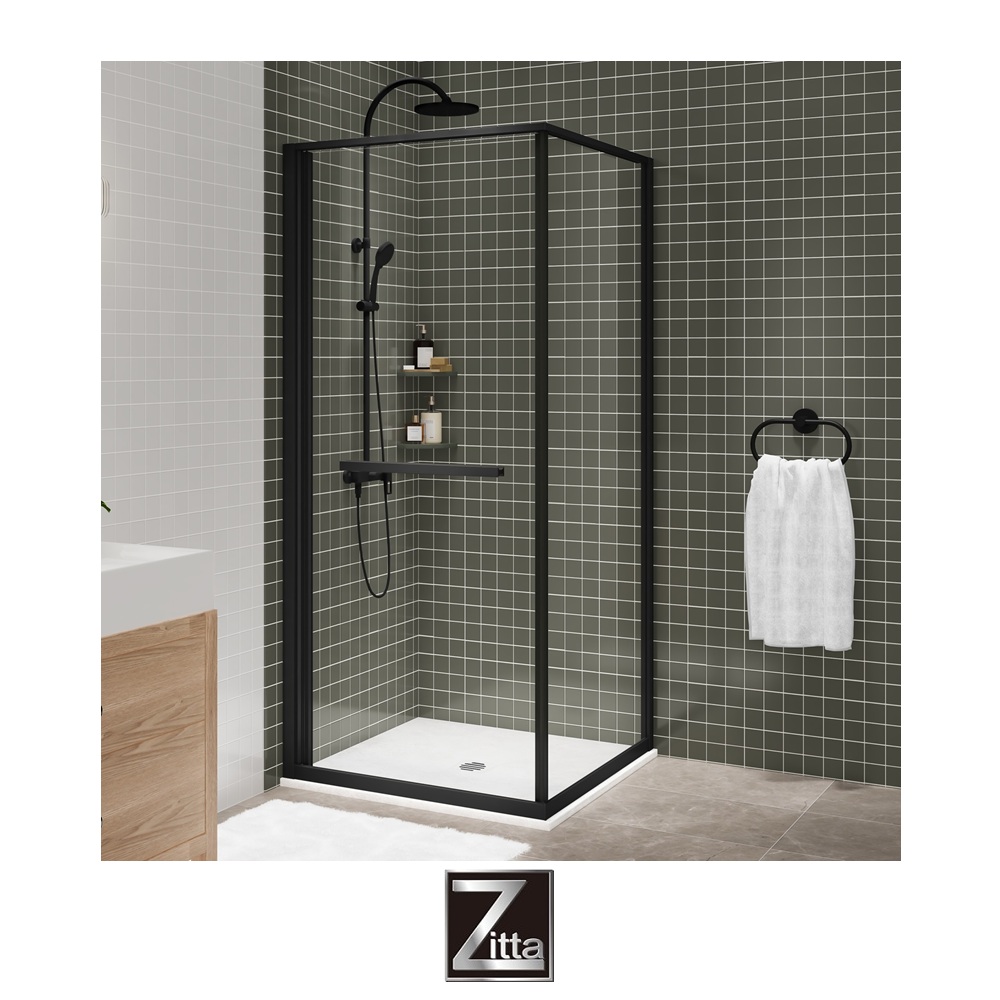 DFL3636NCAD71_Zitta_PorteDeDouche_Flex_3636_EnCoin_Noir_Clair