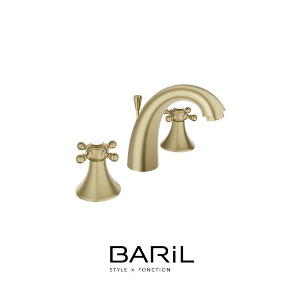 Baril – NAUTICA B16 – Robinet de lavabo 8po - Laiton Satiné