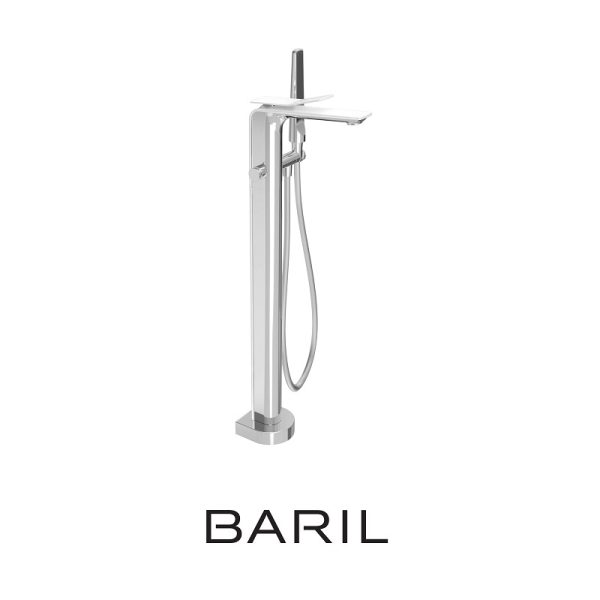 Baril – ACCENT B56 – Robinet de bain autoportant - Chrome / Blanc