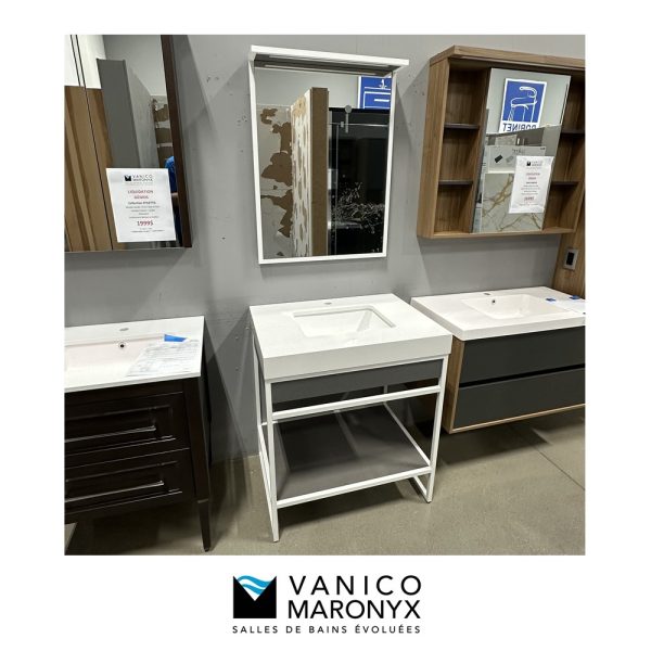**DÉMO** Vanico-Maronyx - Série FUZION - Ensemble meuble lavabo style commode et miroir