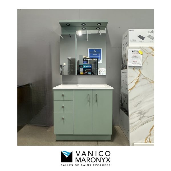 **DÉMO** Vanico-Maronyx - Série ESSENTIA - Ensemble meuble lavabo sime avec pharmacie et miroir